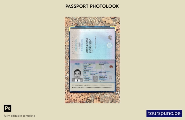 Listo para imprimir la plantilla actual del pasaporte de Tailandia